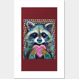 VALENTINE'S DAY CUTE RACCOON by Robert Phelps Posters and Art